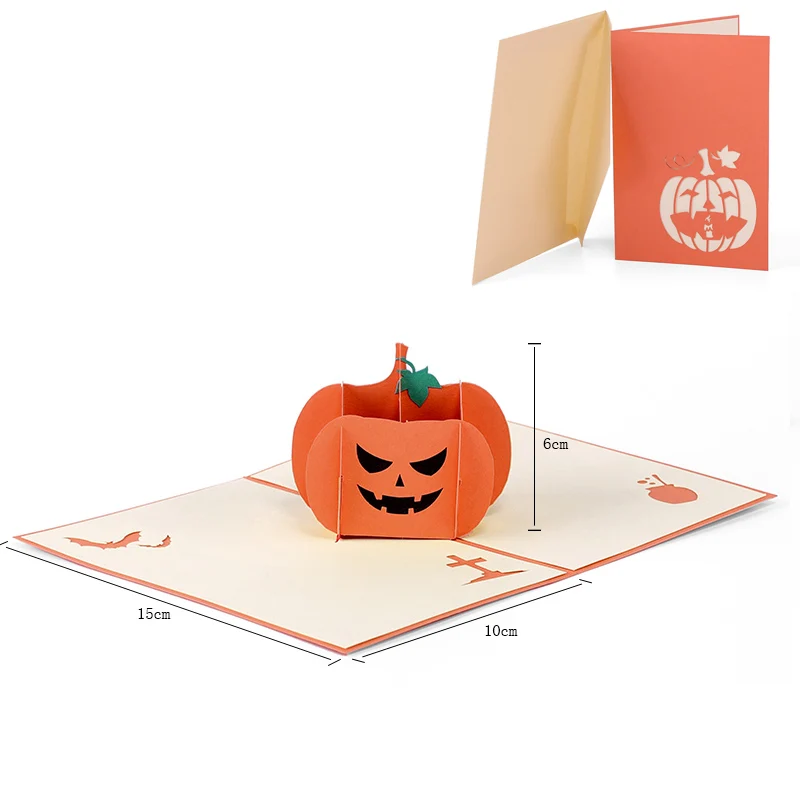 3D открытка на день Хэллоуина, ведьма, призрак, тыква, паук, 3D, всплывающие вечерние открытки, открытки с лазерной обработкой, поздравительные подарки, открытки для детей - Цвет: G2036O