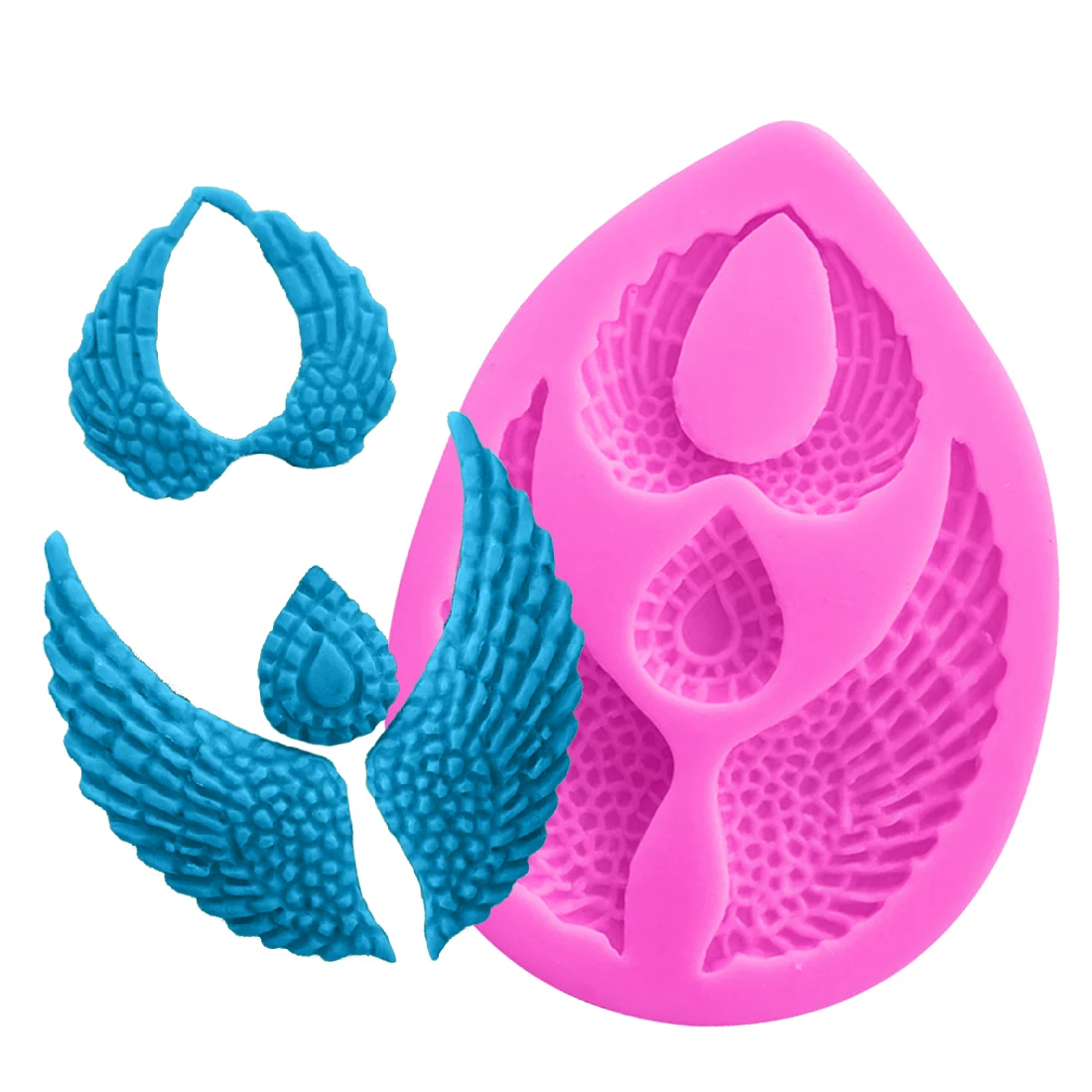 

1PC Silicone Mold Cake Decorating Tools 3D Angel's wings Diamond Shape Kitchen Pastry Baking Chocolate Soap Mold Silicone Form