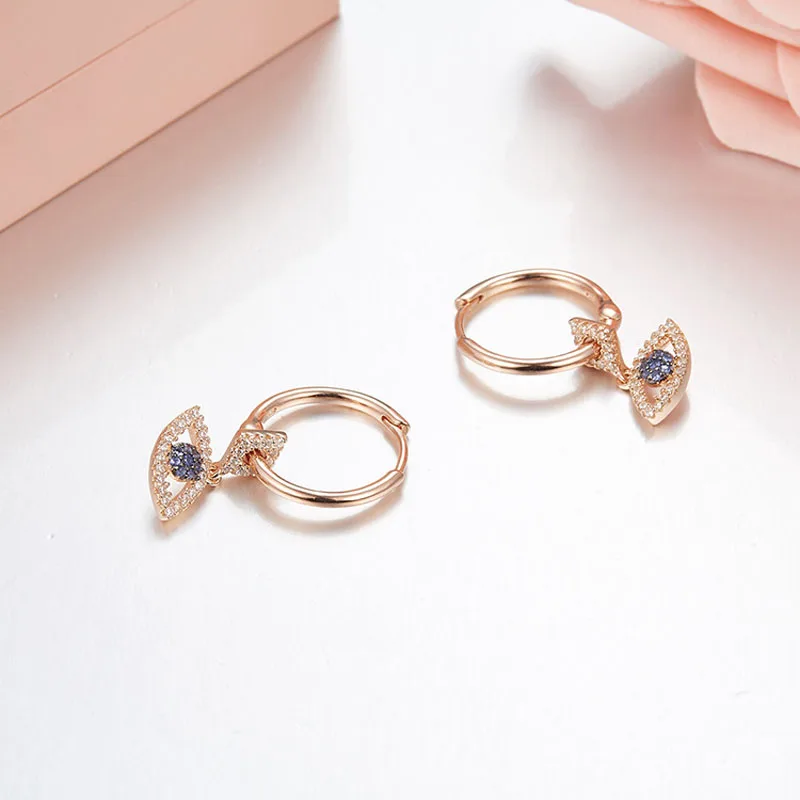 Серьги кольца женские из серебра 925 пробы с фианитом 3 цвета|Серьги-кольца| |