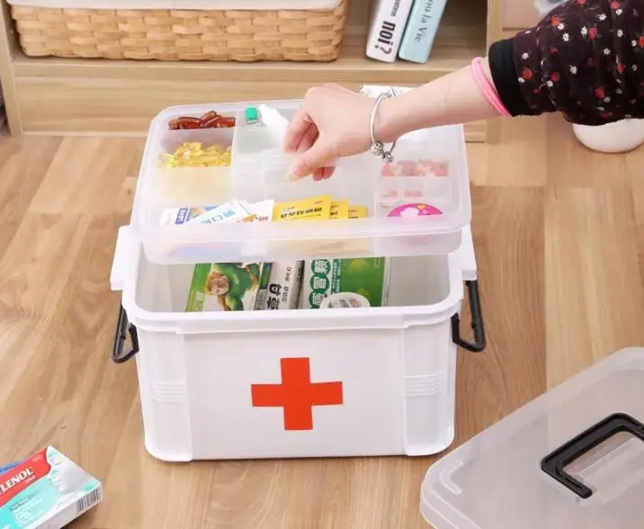 

XSB41-XSB60 3M Portable Multi-Layers First-Aid Kit Medicine Receipts Household Medicine Kit