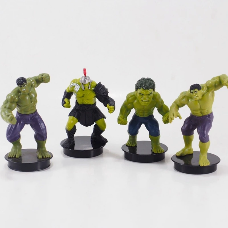 

4pcs HULK Incredible Avengers Cup Movie Figure Topper Hunter Promo Theater Marvel Collection Model Gift