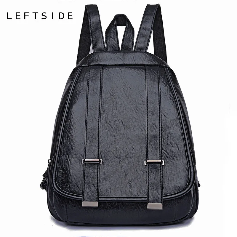 

LEFTSIDE 2018 Women Pu Leather Backpack Purse Ladies Casual Shoulder Bag School Bag for Girls Female Backpack Simple Travel Bag