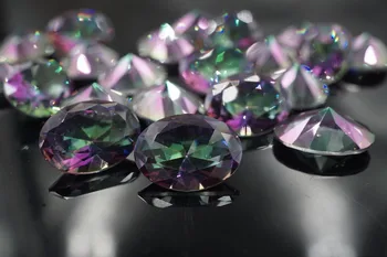 

100pcs Oval 3*5mm-15*20mm Mystic Glass Gems Glass Beads Glass Stones Synthetic Gemstone