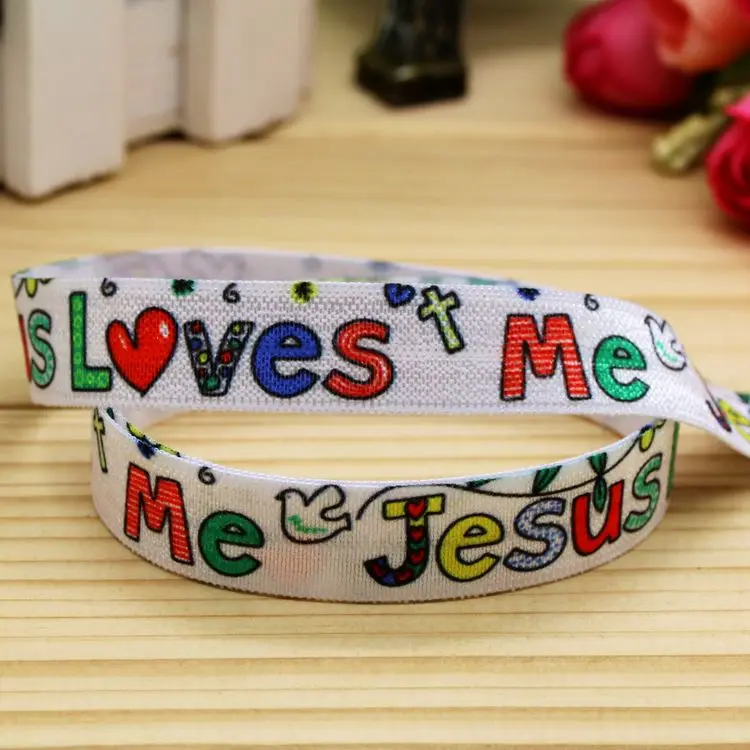 Buy 5/8'' Free shipping Fold Elastic FOE jesus love me