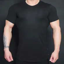 Мужская спортивная одежда, спортивная футболка для фитнеса, бодибилдинга, спортзала, мужское компрессионное трико для бега, баскетбола, летние футболки, футболки, топы