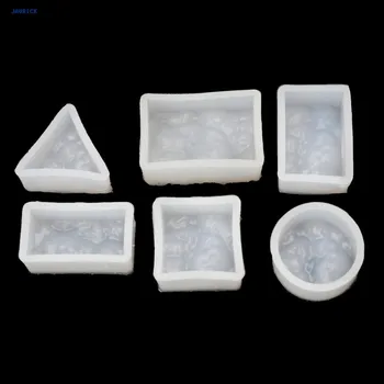 

JAVRICK 6Pcs Silicone Resin Water Wave Pendant Mold Casting Mould Jewelry Making DIY