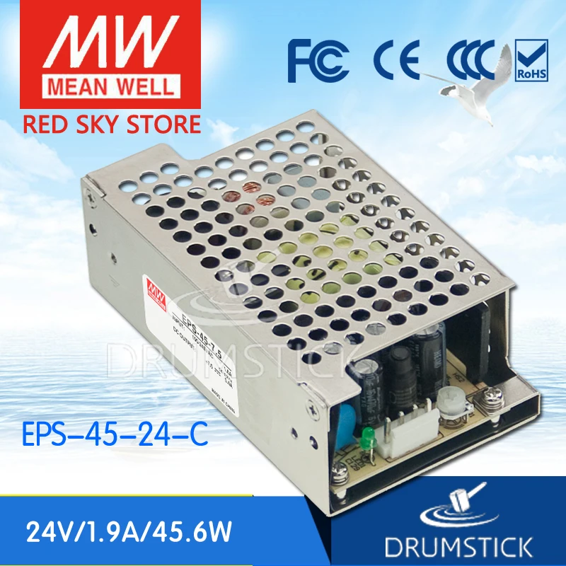 

Advantages MEAN WELL EPS-45-24-C 24V 1.9A meanwell EPS-45 24V 45.6W Single Output Switching Power Supply