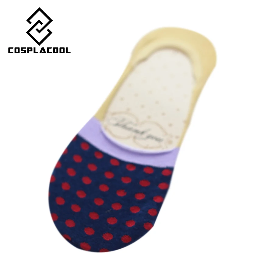 [COSPLACOOL] разноцветные новые носки в горошек женские хлопковые весенне-летние невидимые женские носки с закрытым носком meias