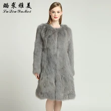 2017 Newest Coats Women Winter Real Fox Fur Jackets Long Vest Fox Fur Custom High Quality Warm Coat Genuine Fur Coats Plus Size