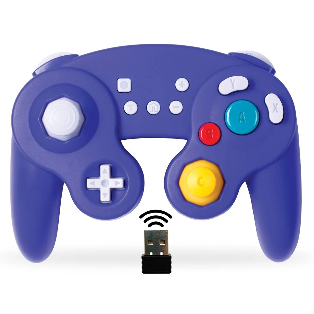 

EXLENE Rechargeable Wireless Gamecube Nintendo Switch Controller, Compatible with PC/PS3, Motion controls/Rumble/Turbo Function