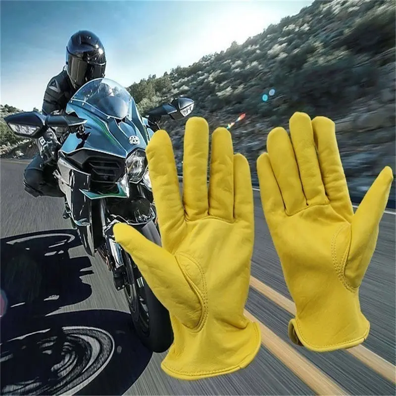 Buy Hot Cowhide Racing Motorcycle Gloves Work Gloves