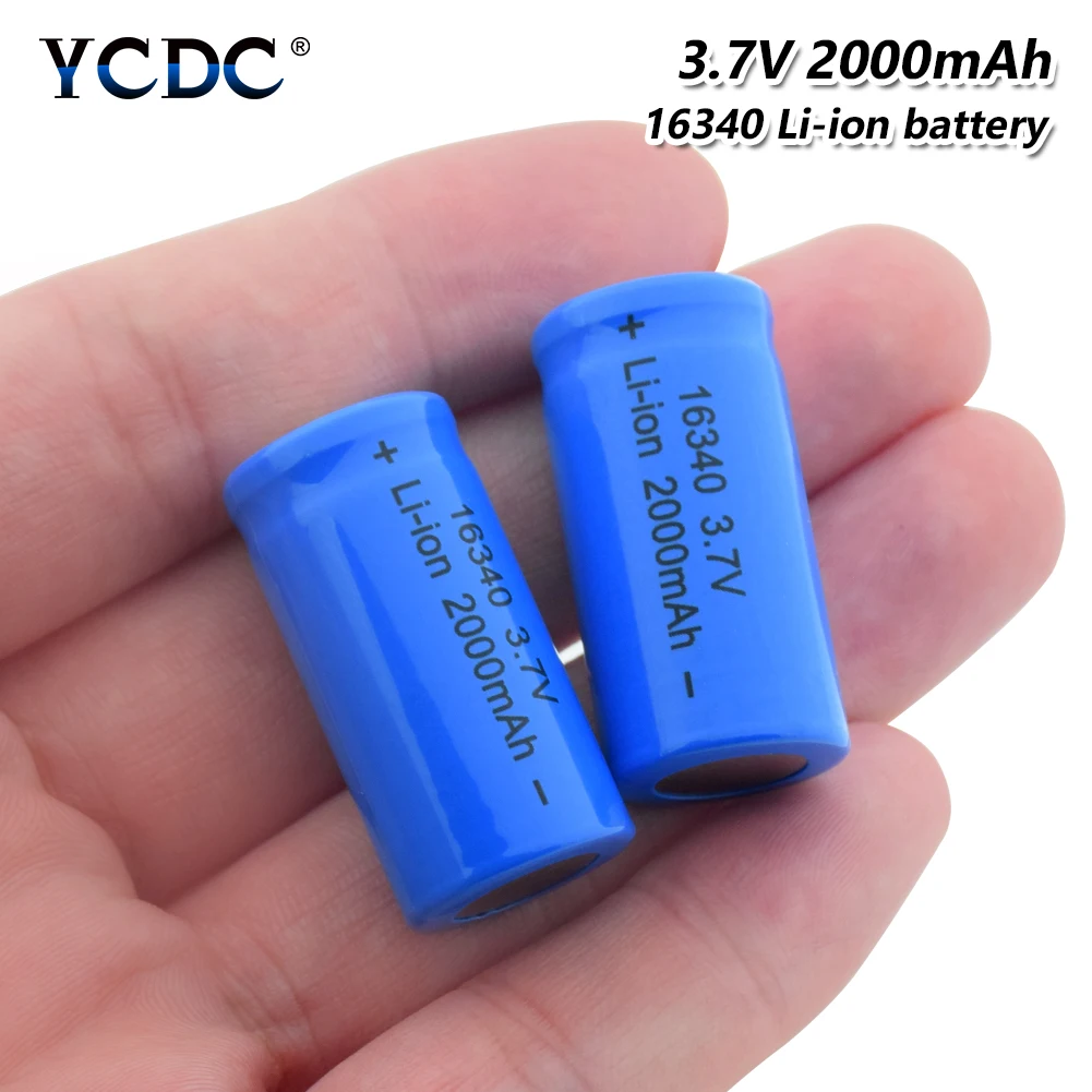 

2/4/6/8/10 Pcs 3.7V 16340 2000mAh Blue Li-ion Batteries Replace For CR123A CR17345 K123A VL123A DL123A 5018LC SF123A EL123AP