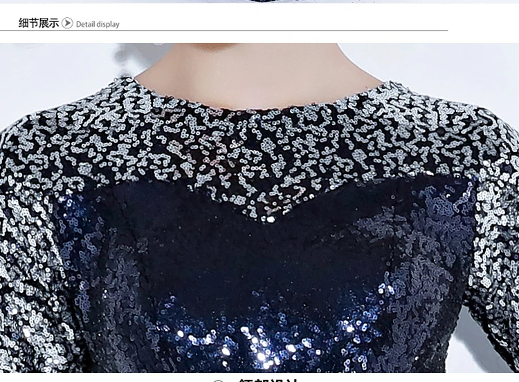 Beauty Emily Evening Dress 2019 Long Shiny Sequin Contrast Color O-neck Trumpet Floor-length Dinner Gowns robe de soiree Beauty Emily Evening Dress 2019 Long Shiny Sequin Contrast Color O-neck Trumpet Floor-length Dinner Gowns robe de soiree