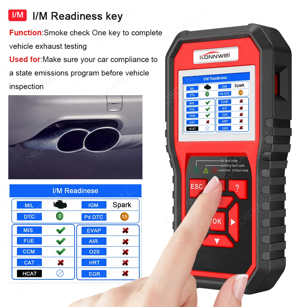 KONNWEI KW850 obd2 автоматический диагностический сканер полный OBD 2 OBDII код считыватель сканер автомобильный диагностический инструмент может один клик I/M готов