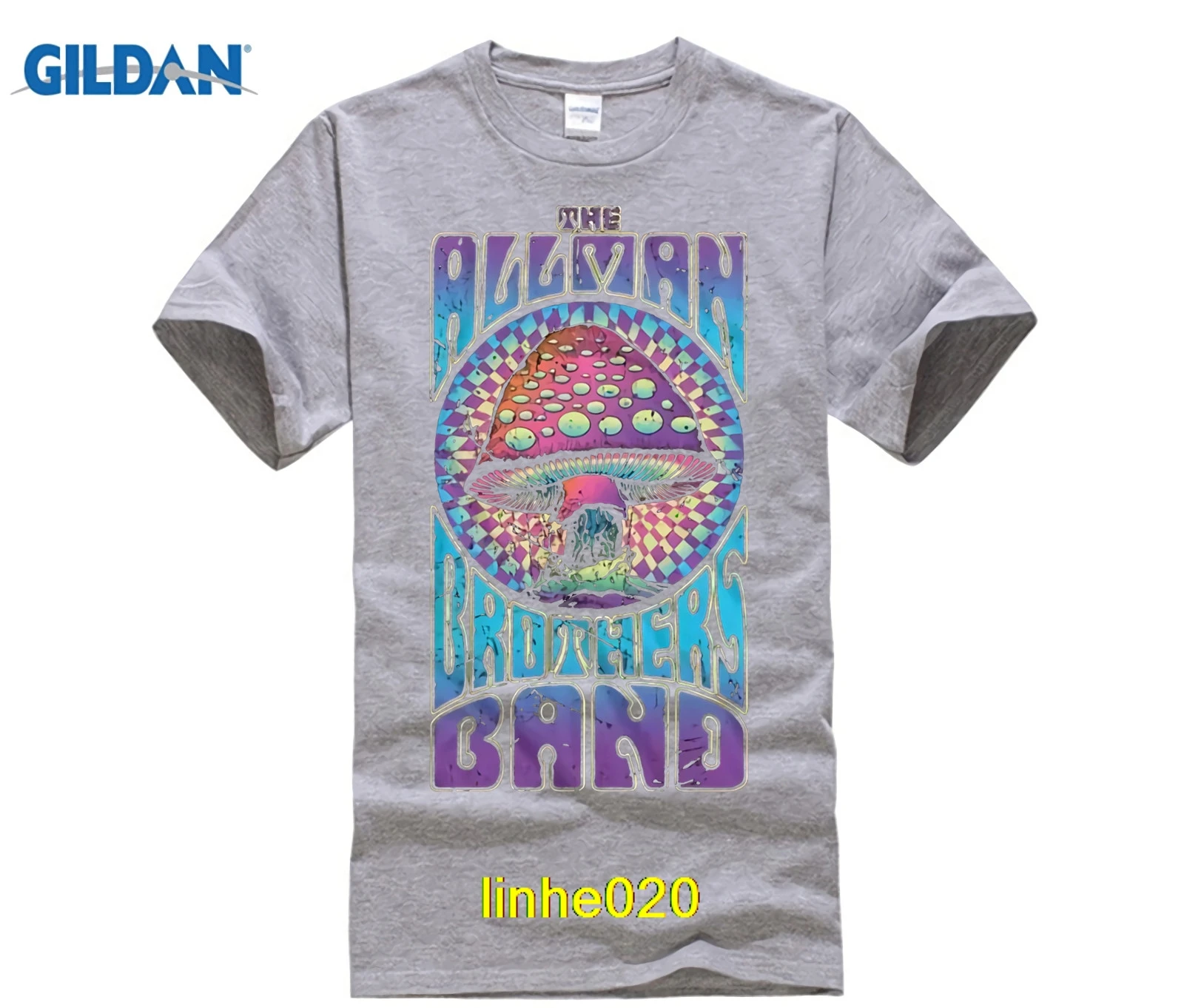 Возьмите ALLMAN Братья Группа Фиолетовый Shroom для мужчин футболка|Футболки| |