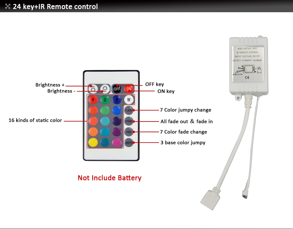 1 шт. 24key/44 key DC12V RGB светодиодный ИК пульт дистанционного управления 3A/5A адаптер питания для SMD 5050 3528 Светодиодная лента светильник аксессуары