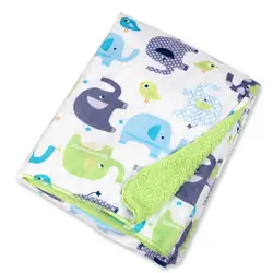 Мягкое детское одеяло сгущаться двойной Слои из кораллового флиса для малышей Обёрточная бумага Пеленальный конверт для коляска для