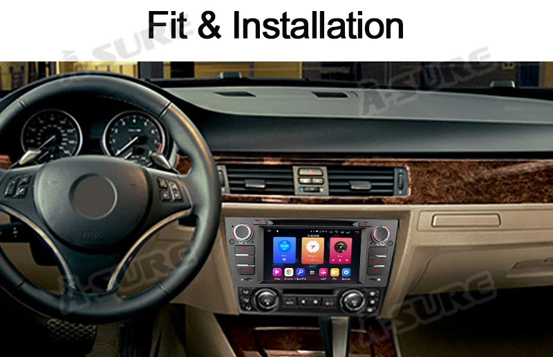 Perfect A-Sure 7" IPS Android 9.0 Car Auto Radio GPS DVD CD Player Navigation For BMW E90 E91 E92 E93 Navi 318 320 325 330 330 DAB+ 9