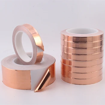 

New 20 Meters 5/6/8/10/15/20/30/40/50mm Single Conductive Adhesive Copper Foil Tape EMI Shielding Heat Resist for Electric Guita
