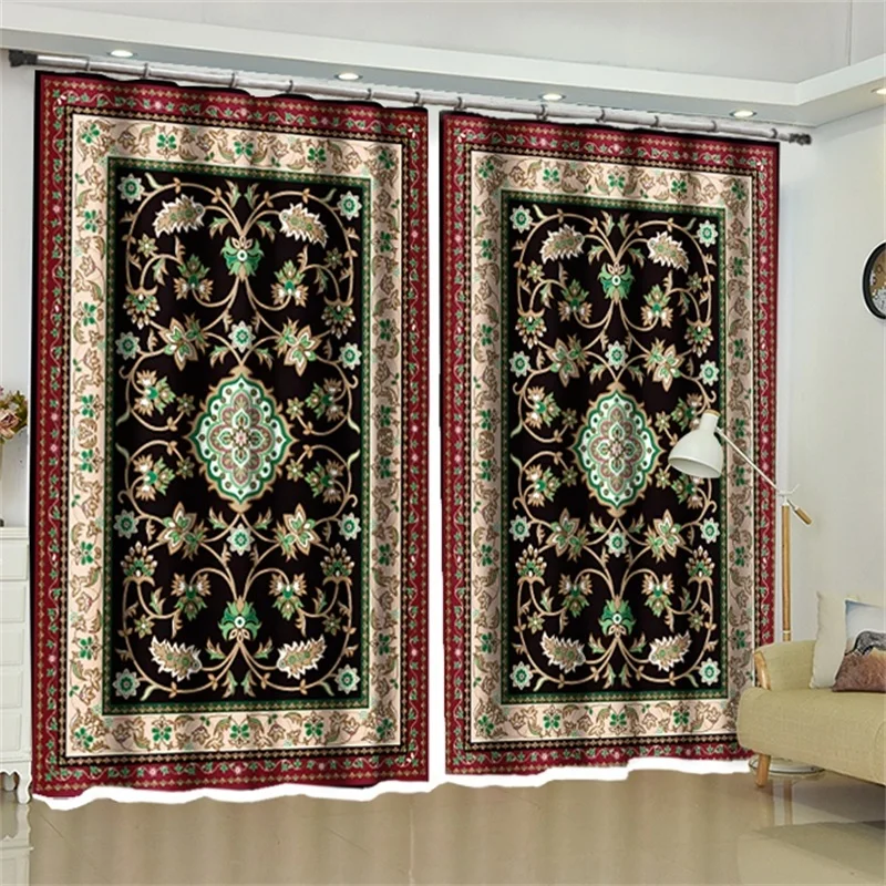 Classical Symmetrical Moroccan Baroque Exotic Decorative Curtains