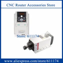 Фланец квадратной формы мотор шпинделя 3.5kw ER20 с воздушным охлаждением двигателя шпинделя 18000 об/мин+ преобразователь частоты vfd