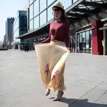 Женские длинные шифоновые юбки Летняя плиссированная юбка с цветочным принтом Faldas юбка в стиле бохо женская s