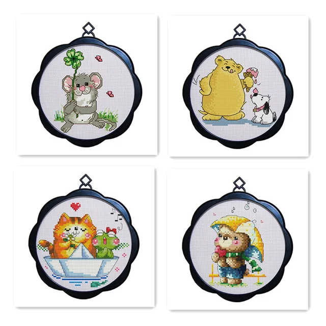 Cross Stitch Kit Embroidery with frame painting, mini ...