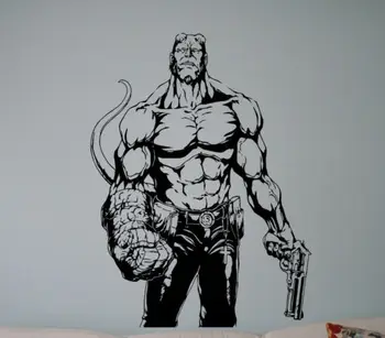 

Hellboy Vinyl Decal Comics Superhero Wall Sticker Home Interior Movie Cartoon Wall Graphics Bedroom Decor Creative Poster