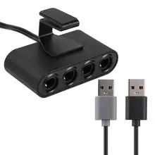 4 puertos GC controladores USB adaptador de controlador de Gamecube apto para Nintendo Switch Wiiu/PC consola soporte Dropshipping