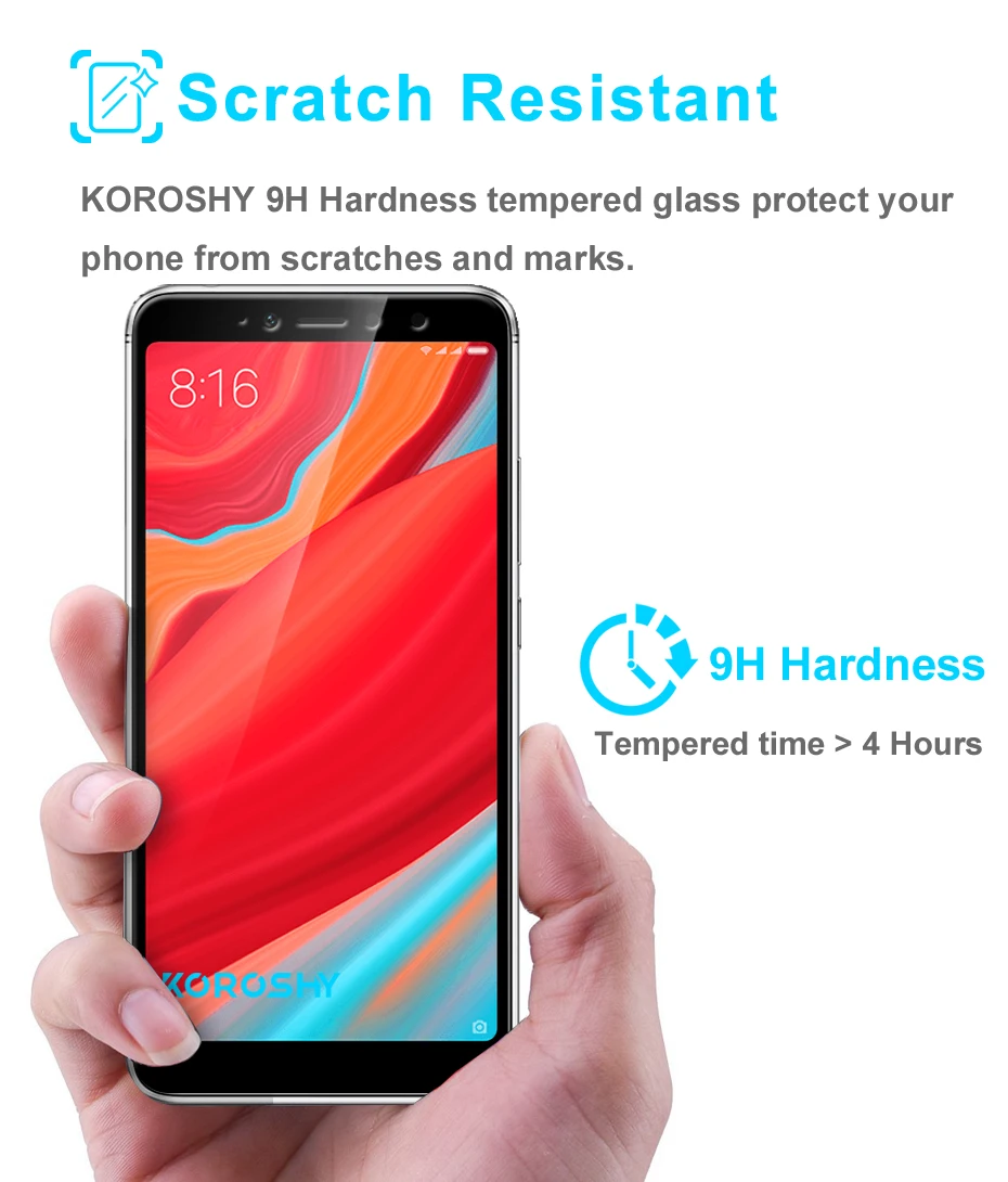 KOROSHY 9H Tempered Glass for Xiaomi Redmi S2 Xiomi Redmi S 2 Screen Protector Full Cover Real 2.5D 0.3mm Protective Glass Film (5)