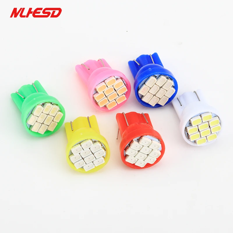 

500X NEW Wholesale Car Auto LED T10 10smd 1206 led W5W 10 smd 3020 10LED Wedge Light Bulb Lamp white DC 12V white red yellow