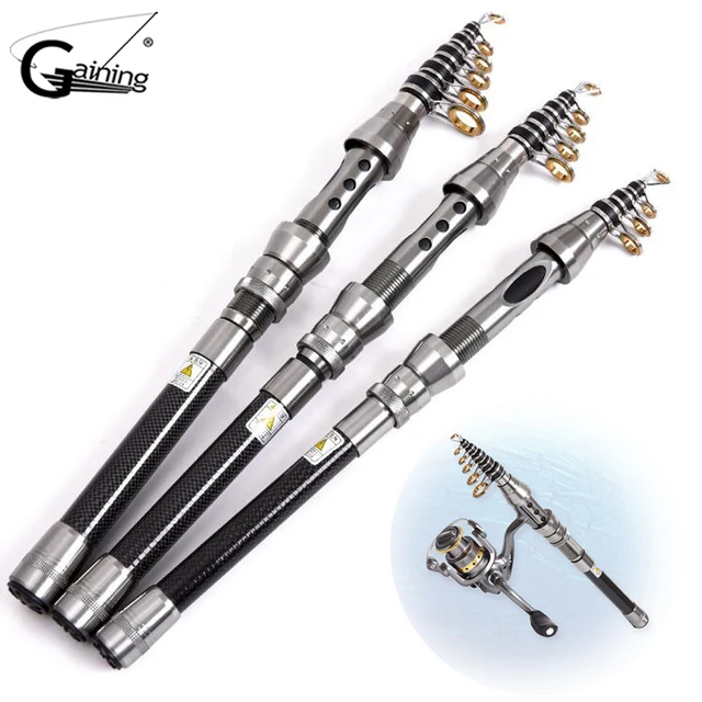 $US $11.66 Telescopic Fishing Rod Portable Spinning Fishing Rod Pole Travel Sea Boat Rock Fishing Rod Carbon F