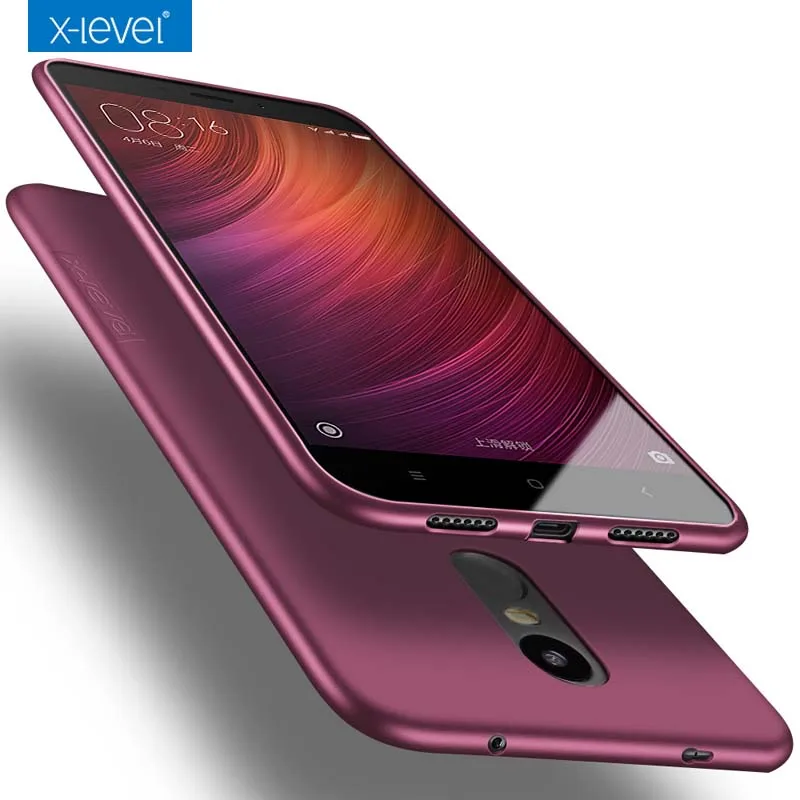 

For xiaomi redmi note 4 case X-level Super thin Slim Matte Soft Silicone Tpu Back cover For redmi note 4X Standard version Case