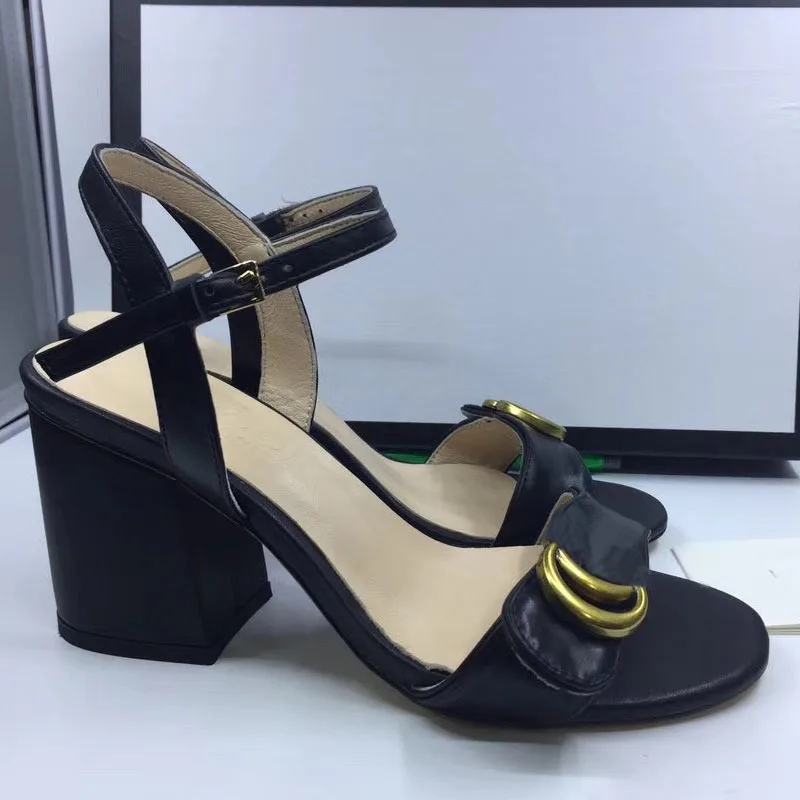 

summer high heels sandals women shoes 2019 fanous brand designer real leather women fashion luxury sandal white black lady shoes