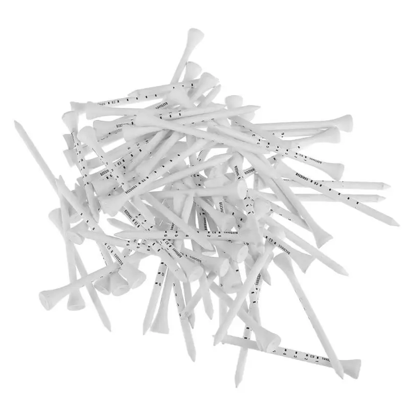 80pcs 83mm Golf Tees Wooden Professional System White Striped Digital Scale Golf Tees Accessories Golf Training Aids Hot Sale