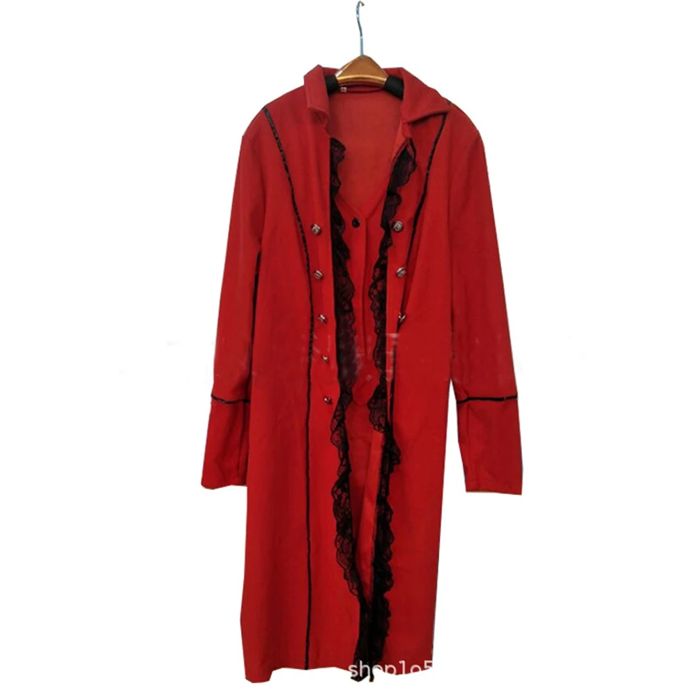 Пиратская куртка средневековый традиционный Женский плащ для взрослых британское французское пальто костюм - Цвет: Красный