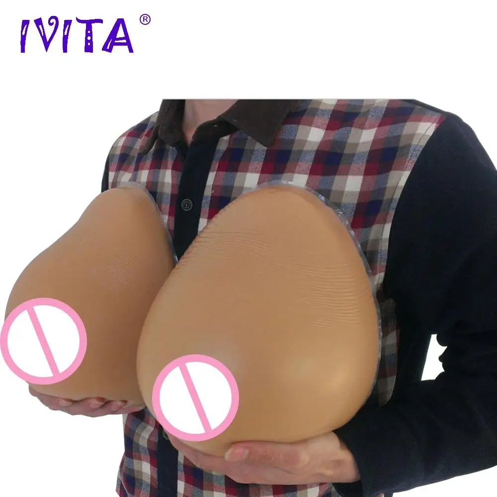 

IVITA 6000g Huge Silicone Breast Forms Suntan False Breast For Crossdresser Transgender Enhancer Shemale Drag Queen Mastectomy