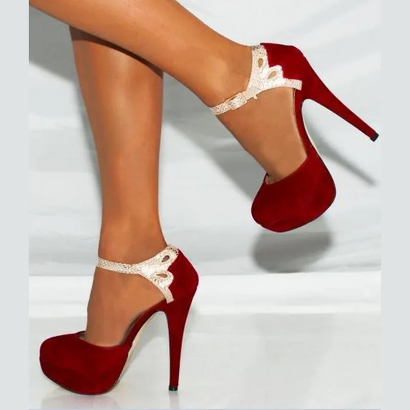 Shofoo zapatos bonitos y la moda para mujer, gamuza, tacón alto de 12,5 cm, punta redonda Tamaño: 34 45|high-heeled heelshigh free shipping - AliExpress