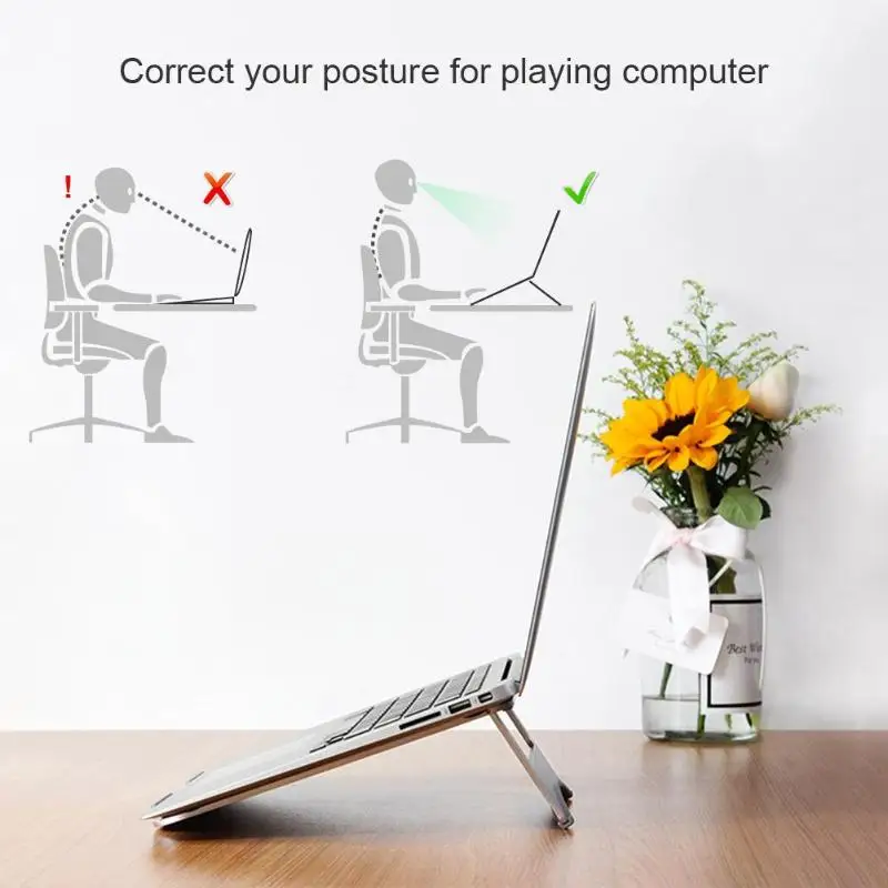 Multi Function Design Desktop Laptop Cooling Holder Foldable Aluminum Alloy Dock Stand Metal Bracket Support for Macbook Multi Function Design Desktop Laptop Cooling Holder Foldable Aluminum Alloy Dock Stand Metal Bracket Support for Macbook
