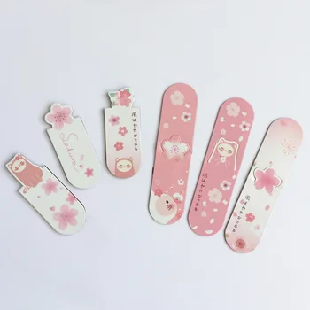 

Coloffice 3PCs /Pack Romantic Sakura & Cat Magnetic Bookmarks Book Marker of Page Paper Clip Students Stationery School Supplies