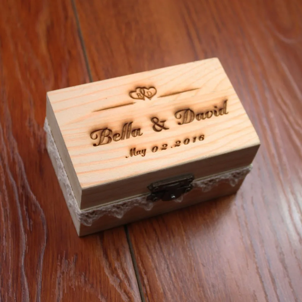 Rustic Wedding Ring Bearer Box, Personalized Wedding Ring Box, Wooden ring holder box, Wedding Decor Customized Wedding Gifts4