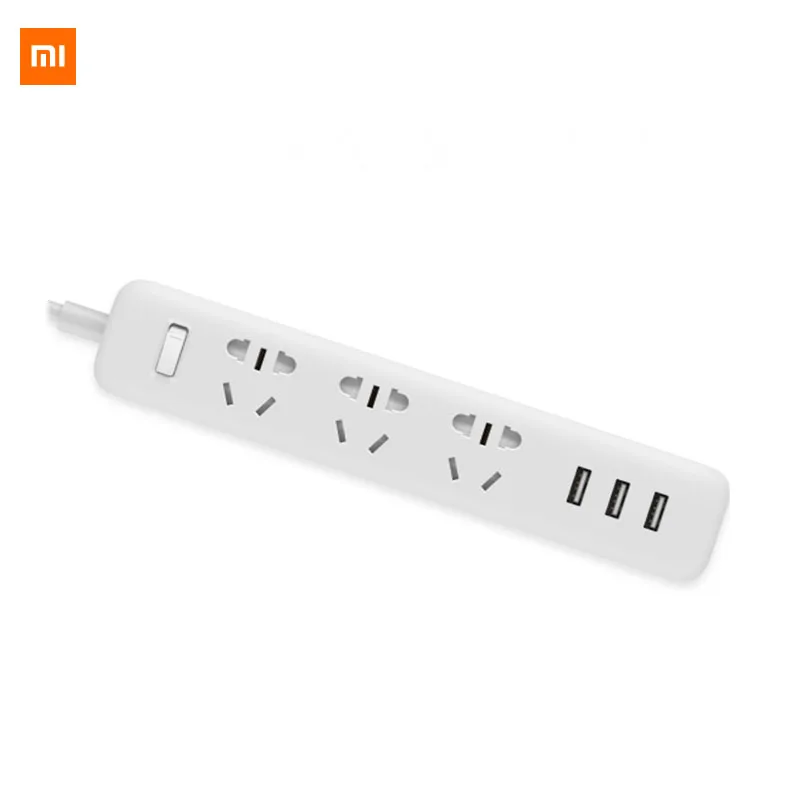 XiaoMi Быстрая зарядка 2.1A USB 3 USB порта Стандартный ЕС AU розетка умная розетка портативная полоса штепсельная вилка адаптер - Цвет: white