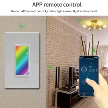 

Wifi Smart Home Light Dimmer Switch LED RGB Scene 1200 Colors Light Switch Compatible with Smart Life Tuya Google Home Alexa