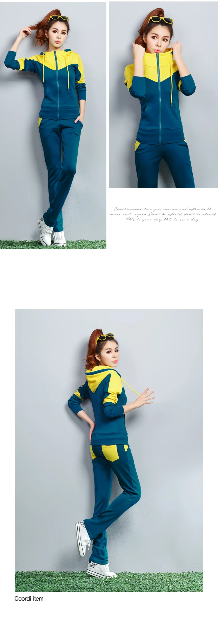 Новая спортивная одежда для женщин, весенний и зимний женский спортивный костюм, женский трехцветный комплект из двух предметов, M-4XL