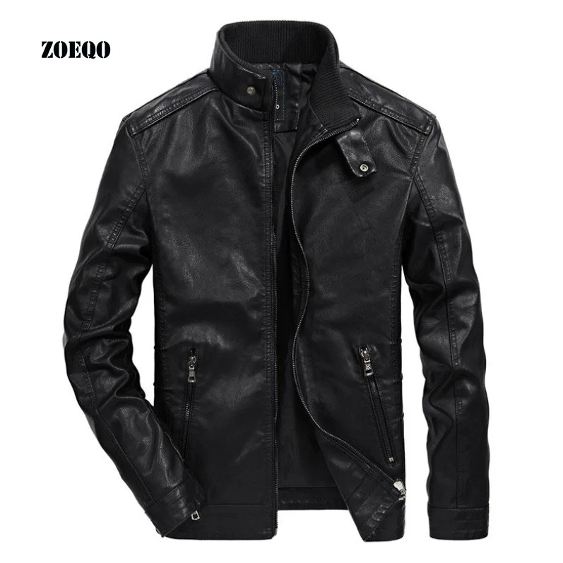 Men Leather Jackets Male Business Casual Coats Brand Motorcycle Leather Jackets Men Autumn and Winter Leather Clothing