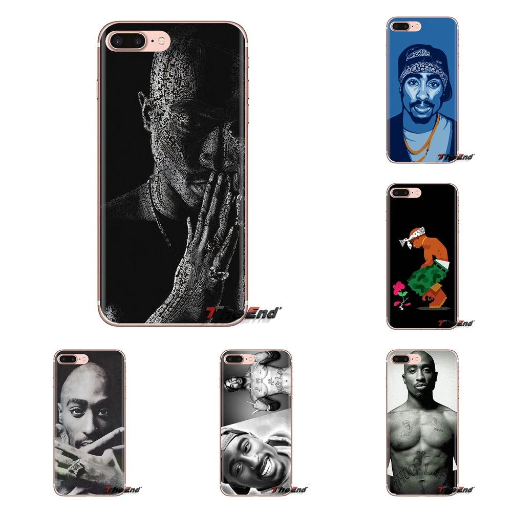 For Samsung Galaxy S3 S4 S5 Mini S6 S7 Edge S8 S9 S10 Plus Note 3 4 5 8 9 2Pac Tupac Amaru Shakur Art TPU Transparent Skin Cover |