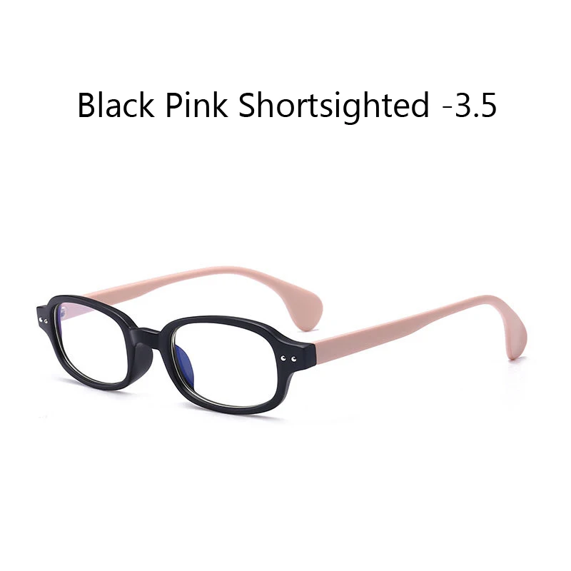 Zilead Ретро Маленькая оправа готовые очки для близорукости для мужчин и женщин близорукие очки для близоруких с Diopter-1.0to-4.0 - Цвет оправы: black pink myopia3.5