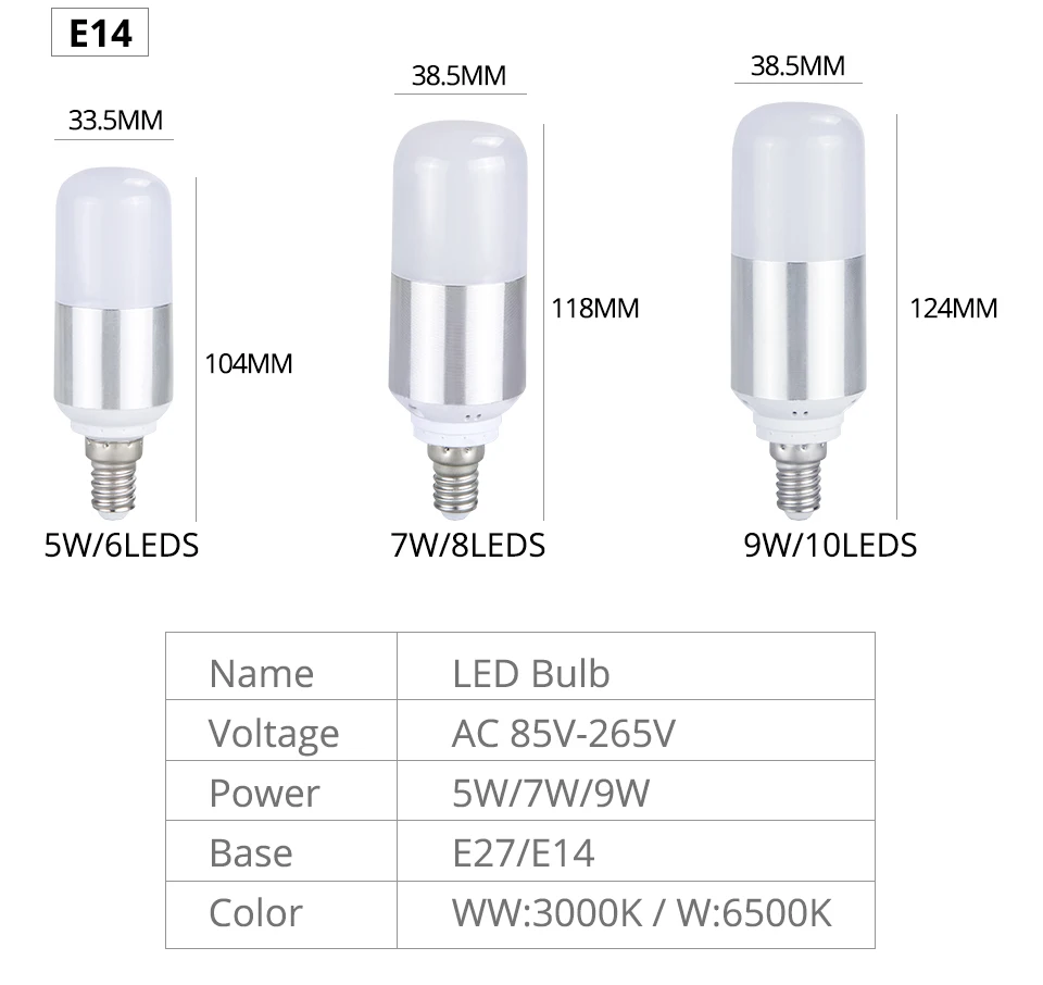 Foxanon светодиодный светильник E27 E14 AC220V 110V кукурузы лампа 2835 SMD 5 Вт 7 Вт 9 Вт 12 Вт 16 Вт Bombillas светодиодный s Lampada для Домашние светильник Инж