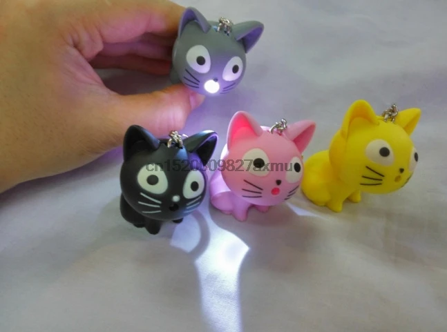 200 шт. милый брелок с изображением сыра кота со звуком Мяу kawaii led детский подарок