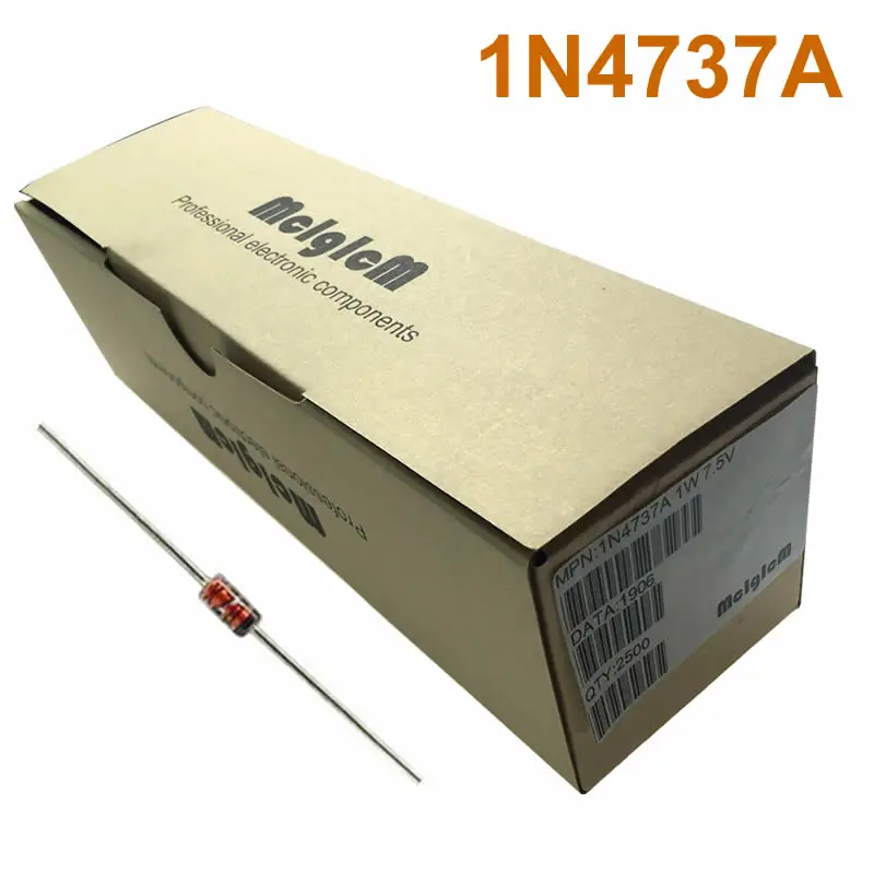 

MCIGICM 2500 pcs Zener Diode 7.5V 1W Through Hole DO-41 1N4737 1N4737A
